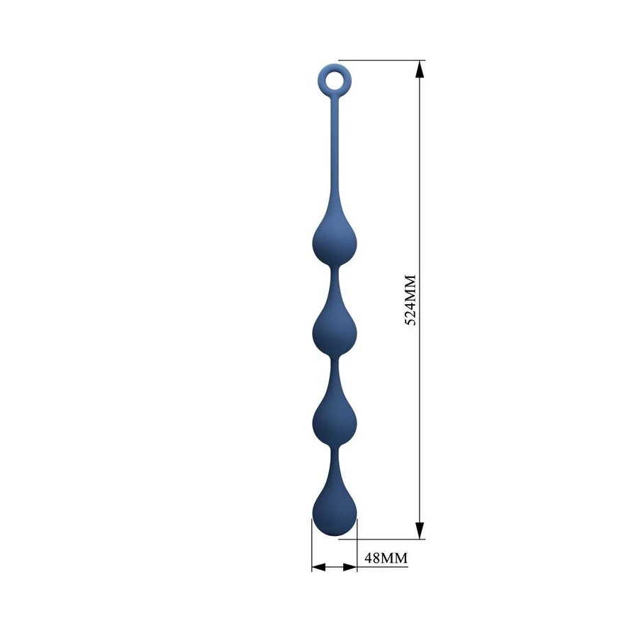 MR PLAY - BLUE SILICONE ANAL BEADS SIZE XL 52.5 CM
